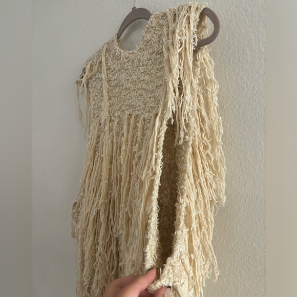 Free People Ivory/Cream Fringe Sweater Vest - Picture 5 of 7